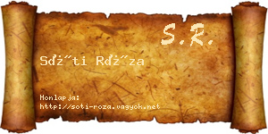 Sóti Róza névjegykártya